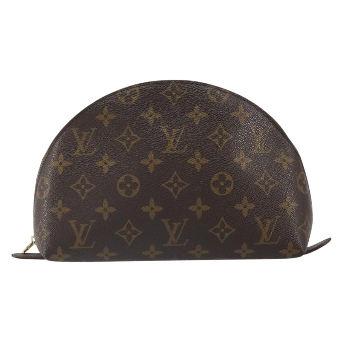 LOUIS VUITTON Monogram Trousse Demi Ronde Cosmetic Pouch M47520 LV Auth 163194
