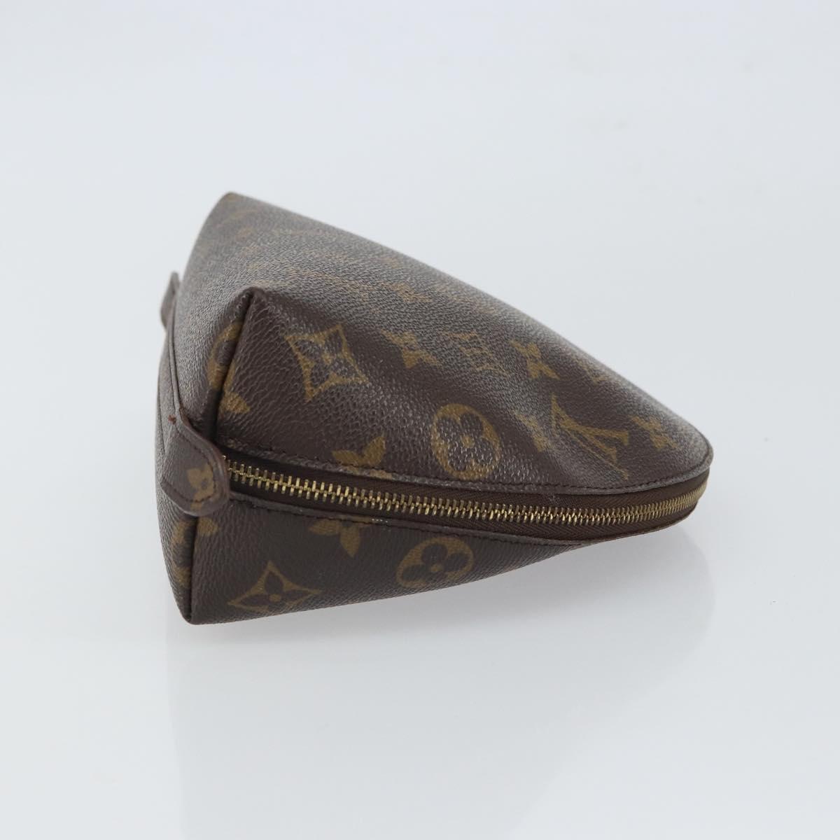 LOUIS VUITTON Monogram Trousse Demi Ronde Cosmetic Pouch M47520 LV Auth 163194