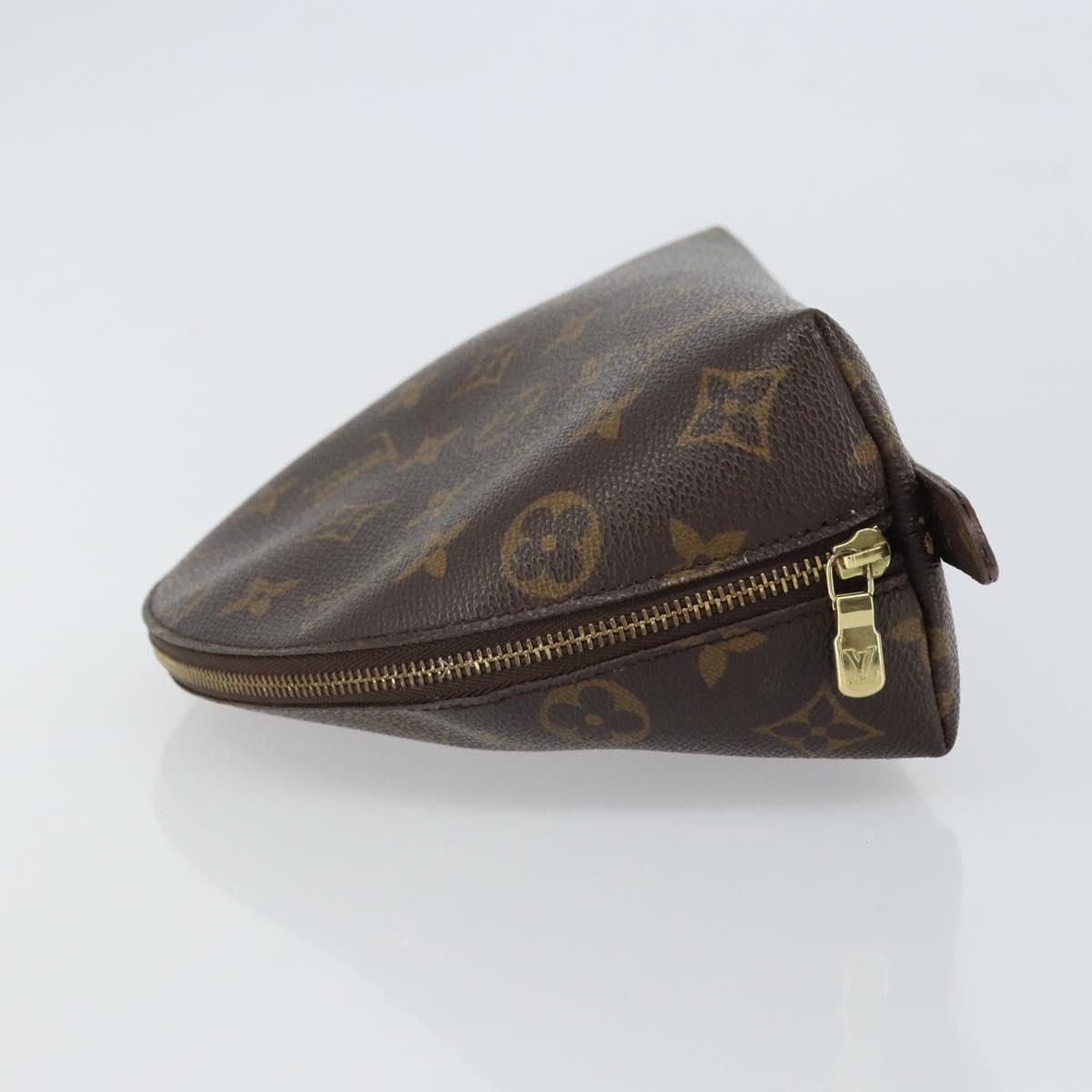 LOUIS VUITTON Monogram Trousse Demi Ronde Cosmetic Pouch M47520 LV Auth 163194