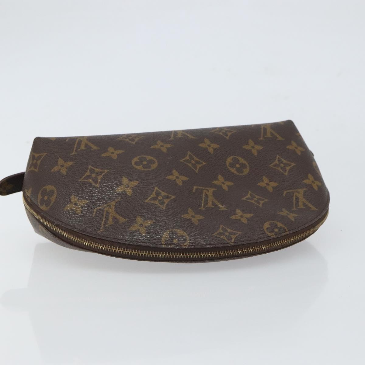 LOUIS VUITTON Monogram Trousse Demi Ronde Cosmetic Pouch M47520 LV Auth 163194