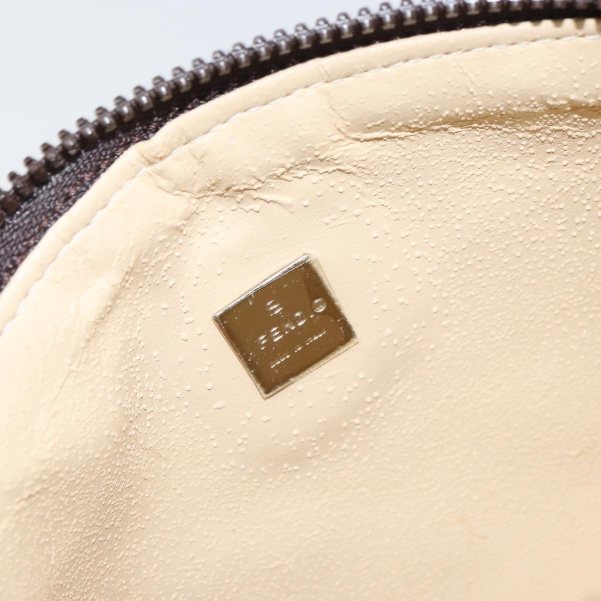 FENDI Zucca Canvas Pouch Black Brown Auth 163196