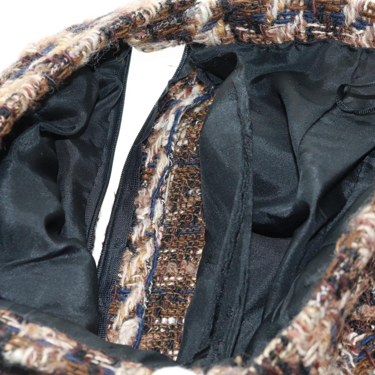 CHANEL Skirt Tweed Black CC Auth 163220