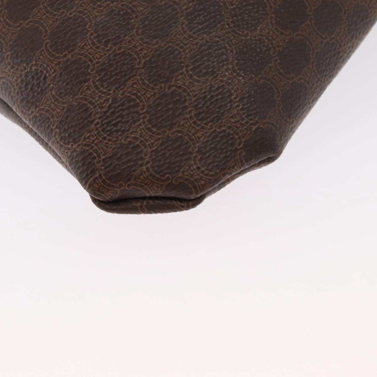 CELINE Macadam Canvas Tote Bag PVC Leather Brown Gold Auth 163231