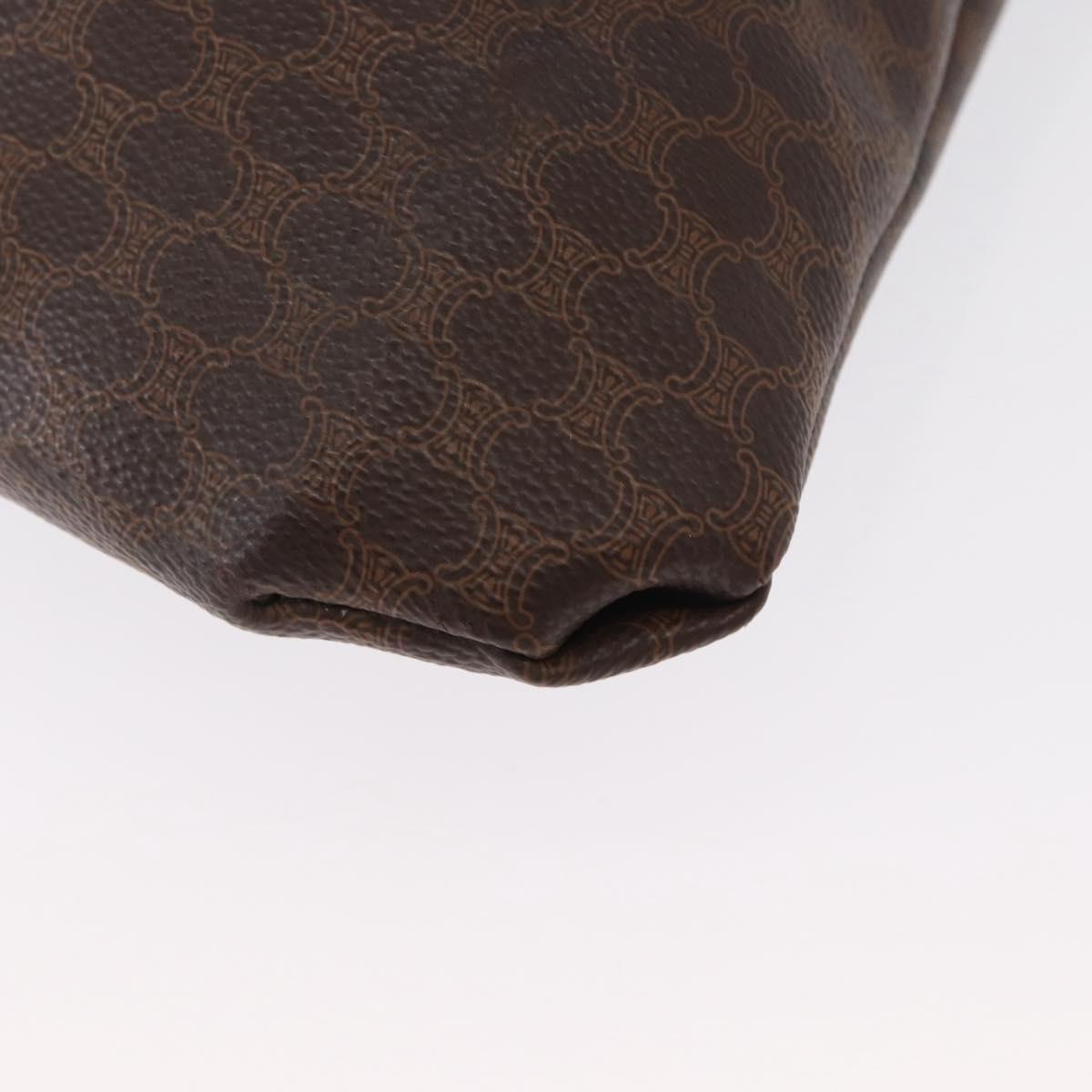CELINE Macadam Canvas Tote Bag PVC Leather Brown Gold Auth 163231
