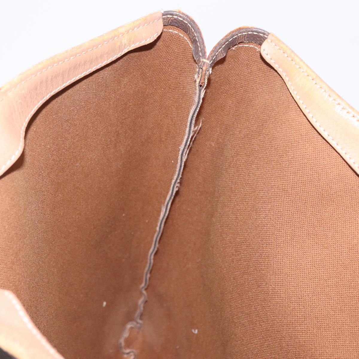 CELINE Macadam Canvas Tote Bag PVC Leather Brown Gold Auth 163231