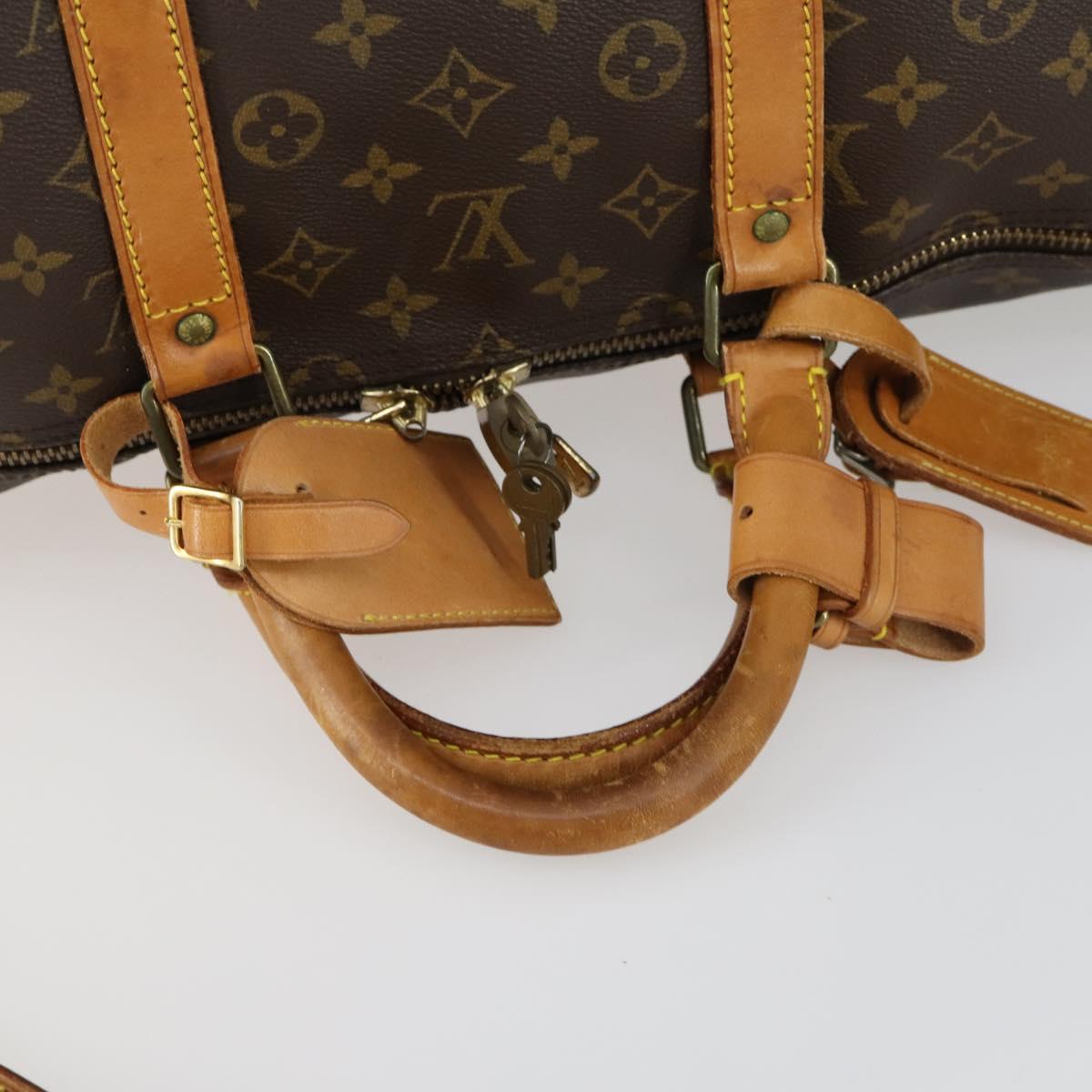 LOUIS VUITTON Monogram Keepall Bandouliere 55 Boston Bag M41414 LV Auth 163242