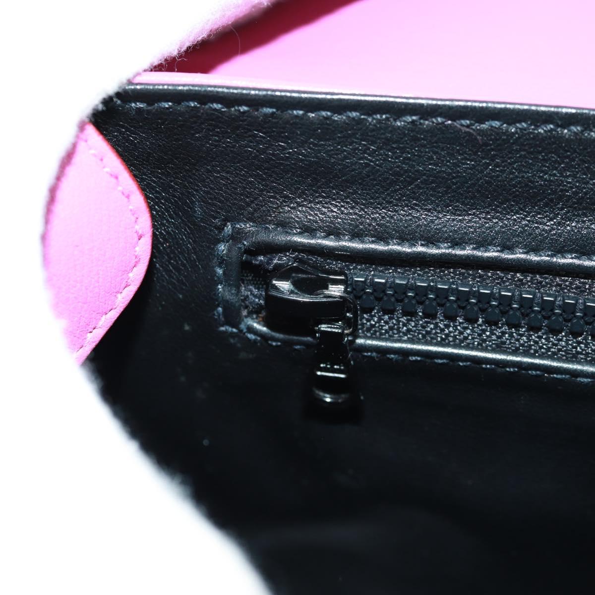 CELINE Circle Shoulder Bag Leather Pink Gold Auth 163248V