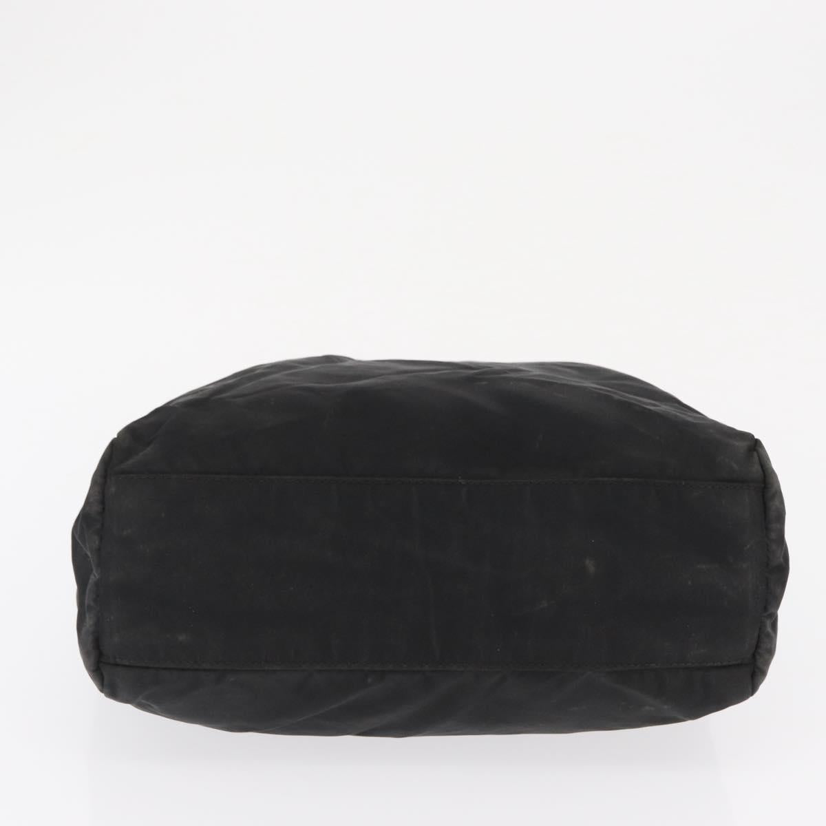 PRADA Hand Bag Nylon Black Silver Auth 163254