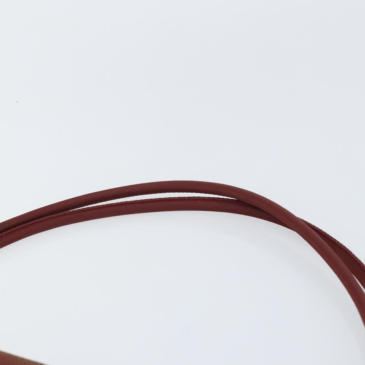 PRADA Tote Bag Nylon Bordeaux Silver Auth 163266