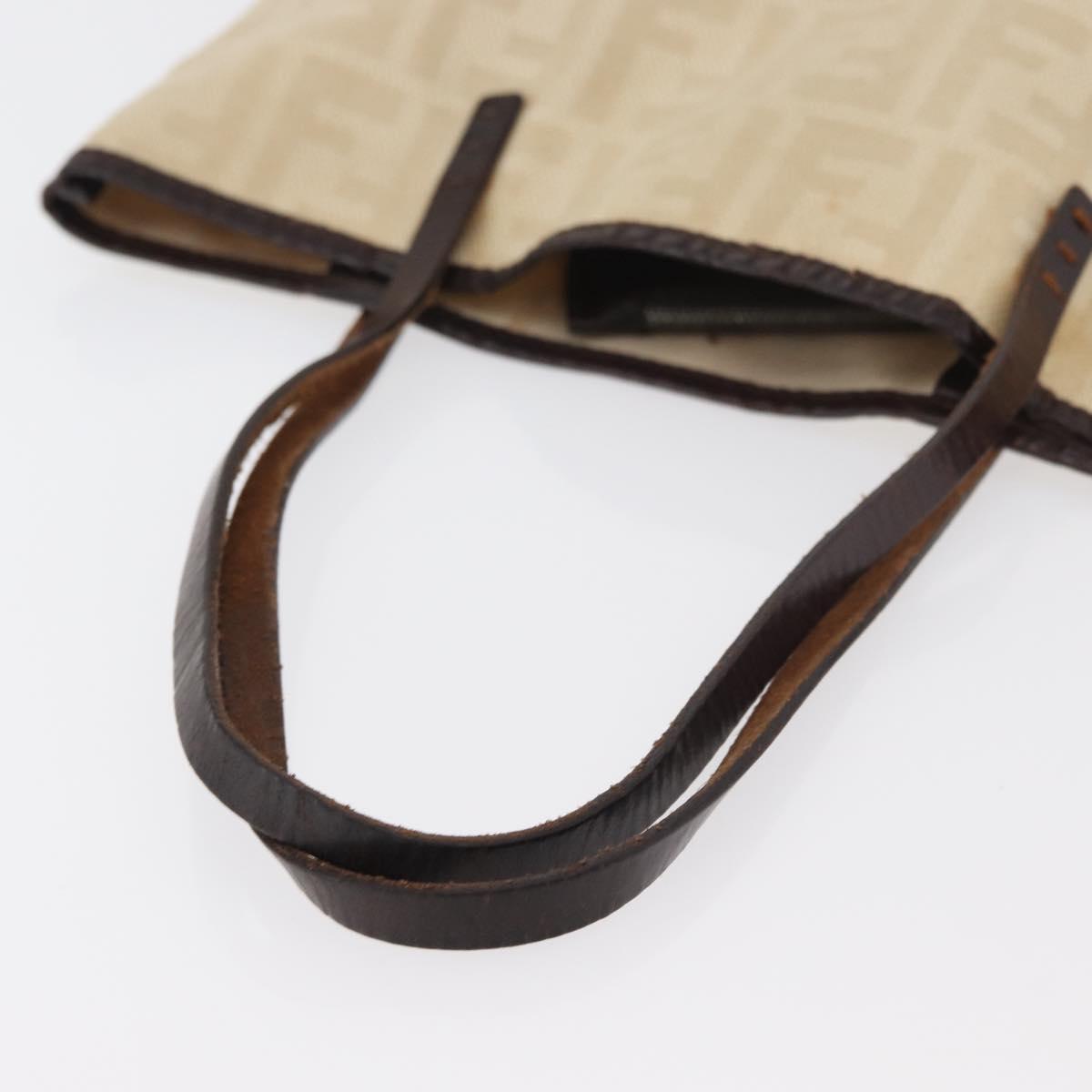 FENDI Zucca Canvas Tote Bag Ivory Auth 163267