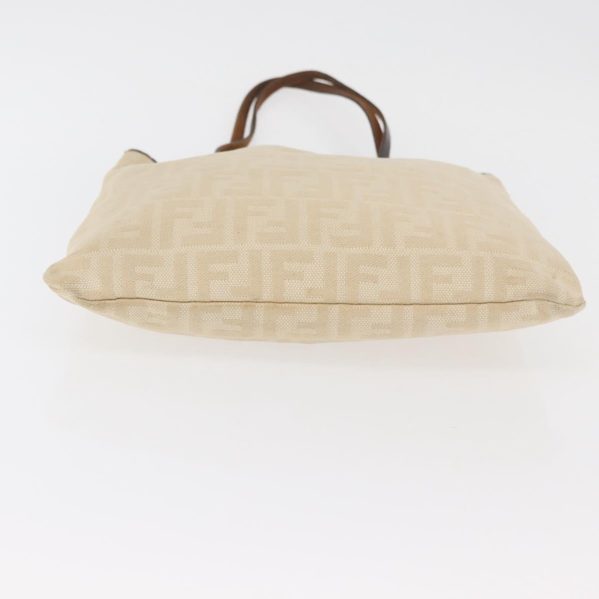 FENDI Zucca Canvas Tote Bag Ivory Auth 163267