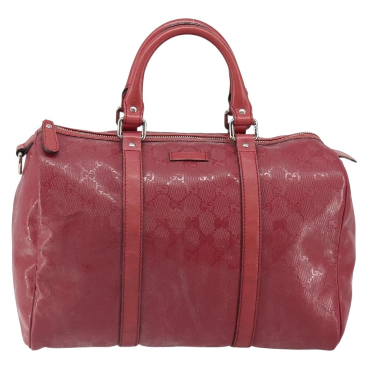 GUCCI GG implementation Boston Bag PVC Pink Silver 193603 Auth 163268