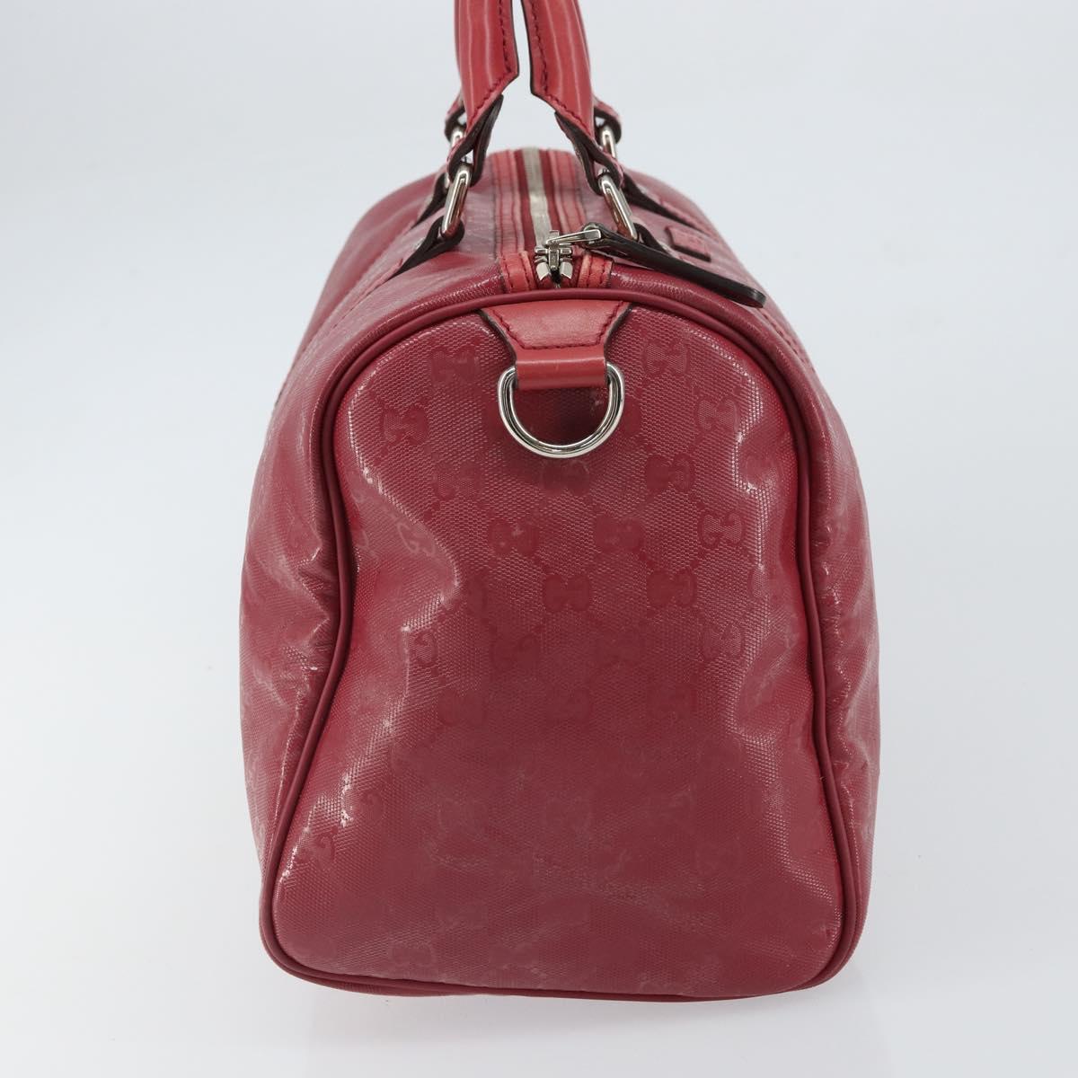 GUCCI GG implementation Boston Bag PVC Pink Silver 193603 Auth 163268