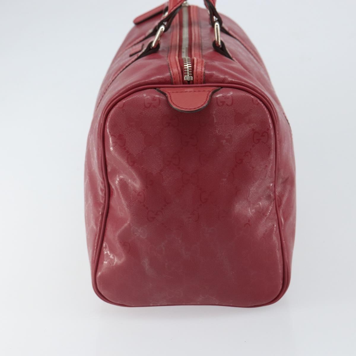 GUCCI GG implementation Boston Bag PVC Pink Silver 193603 Auth 163268