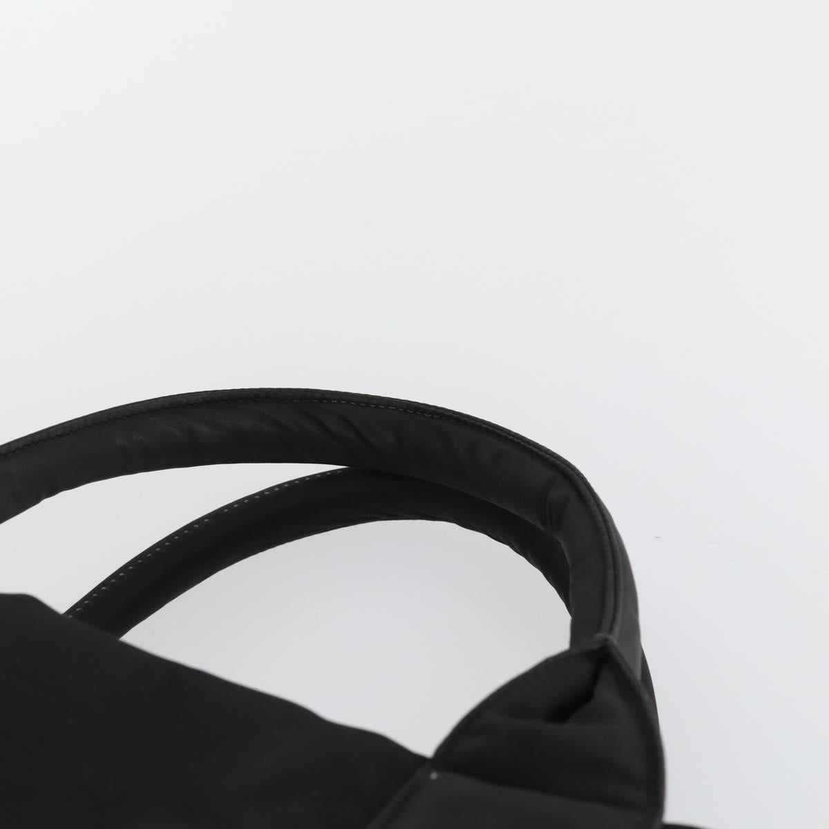 PRADA Hand Bag Nylon Black Silver Auth 163269