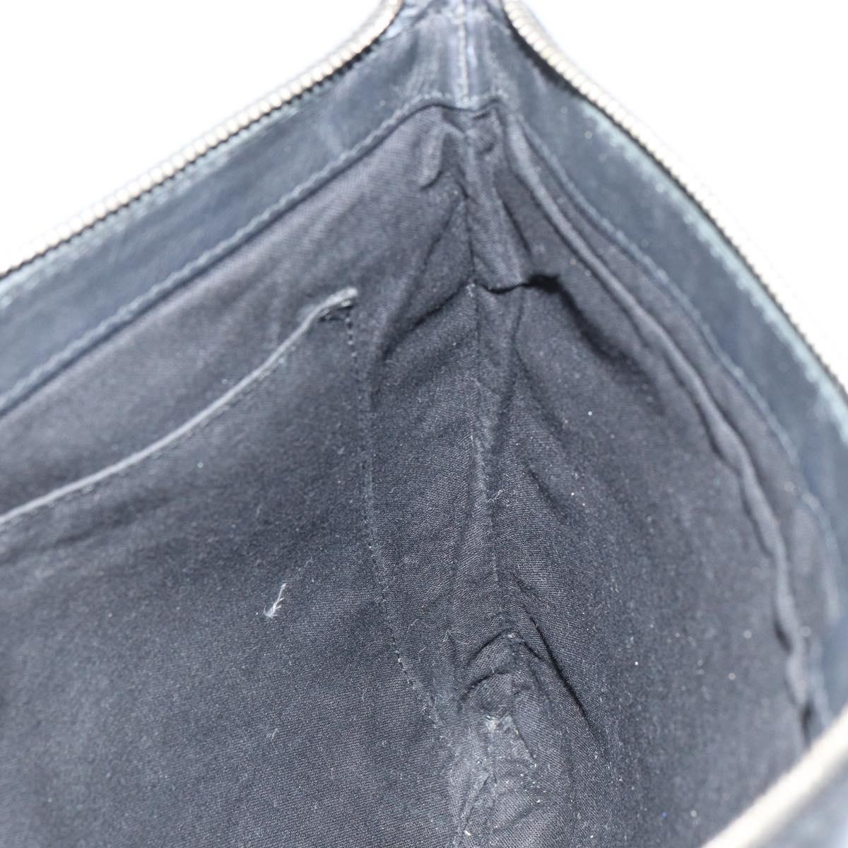 BALENCIAGA Clutch Bag Leather Black Silver 373834 Auth 163272