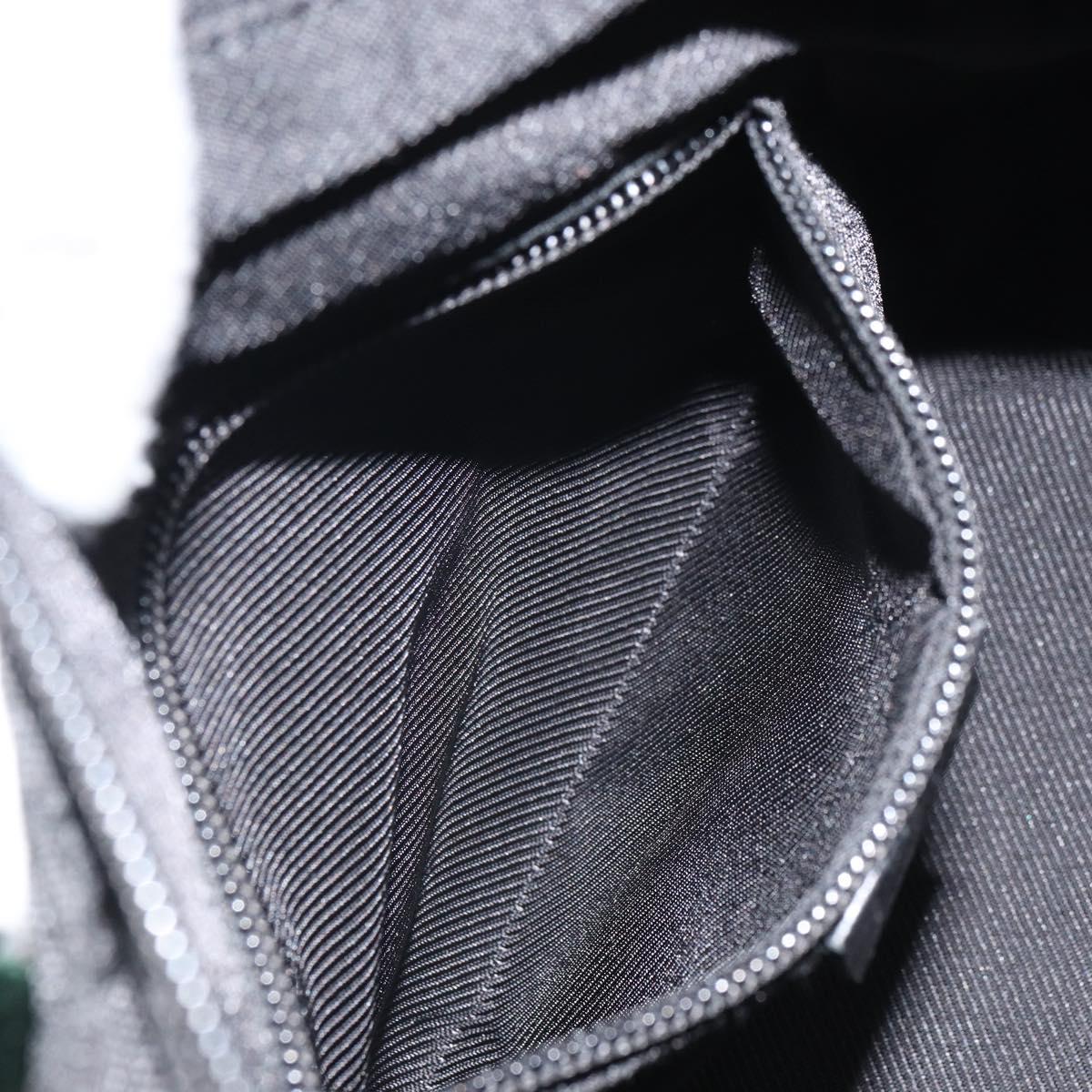 GUCCI GG Canvas Web Sherry Line Hand Bag Nylon Black Silver 131228 Auth 163273