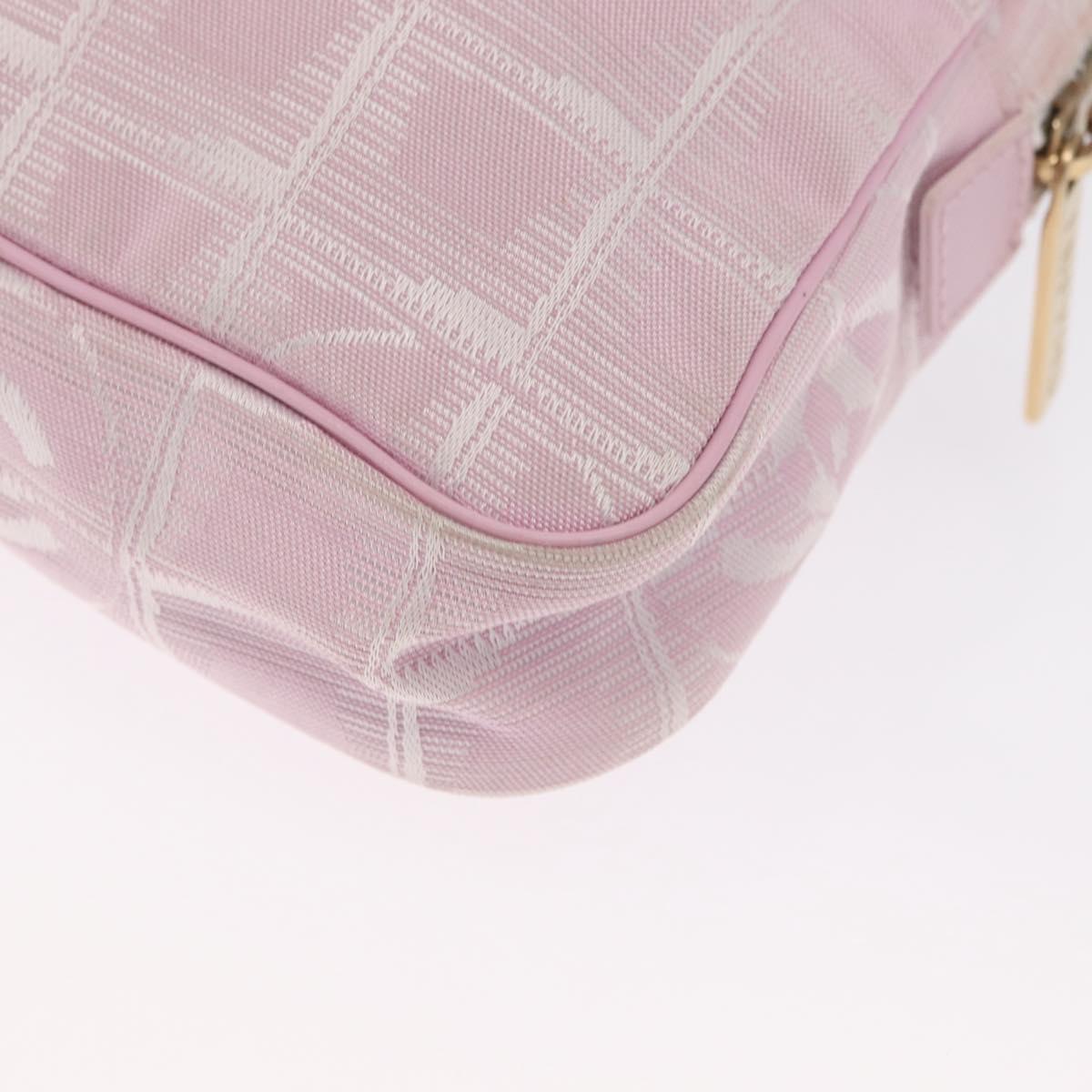 CHANEL New Travel Line Shoulder Bag Pink Gold CC Auth 163276