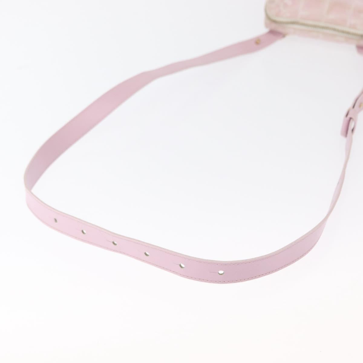 CHANEL New Travel Line Shoulder Bag Pink Gold CC Auth 163276