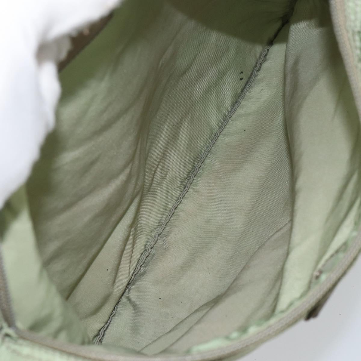 PRADA Shoulder Bag Nylon Green Gold Auth 163281