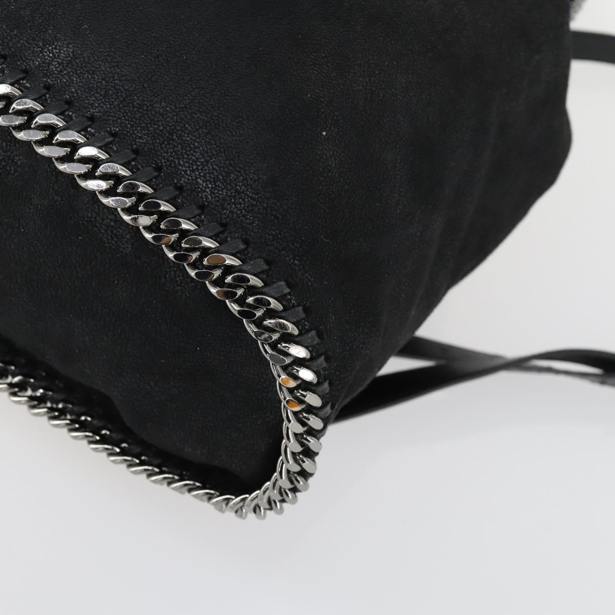 Stella MacCartney Falabella Shoulder Bag polyester Black Silver Auth 163286A