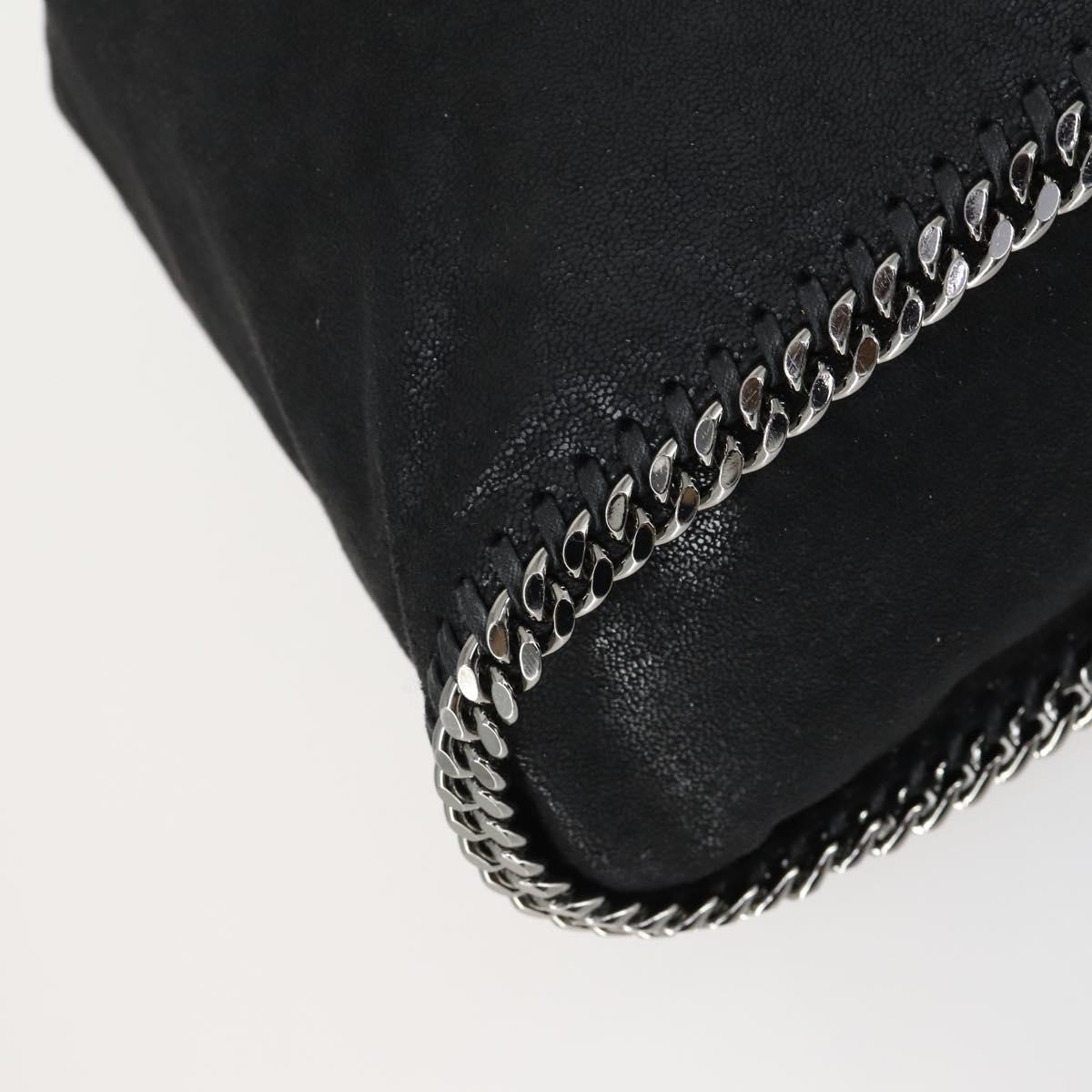 Stella MacCartney Falabella Shoulder Bag polyester Black Silver Auth 163286A