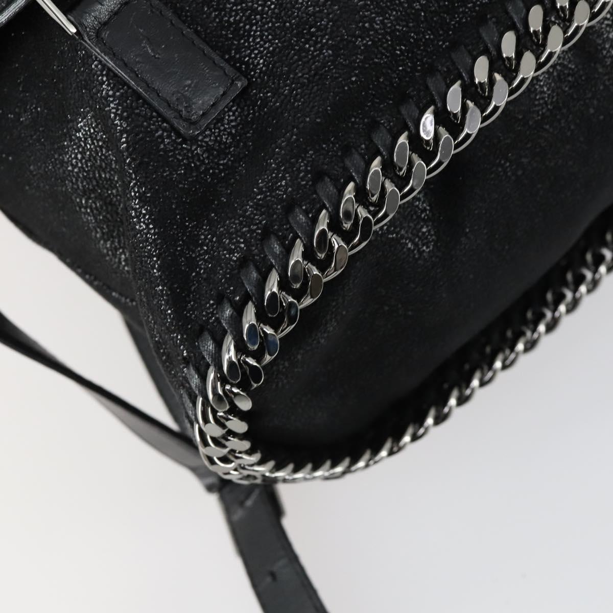 Stella MacCartney Falabella Shoulder Bag polyester Black Silver Auth 163286A