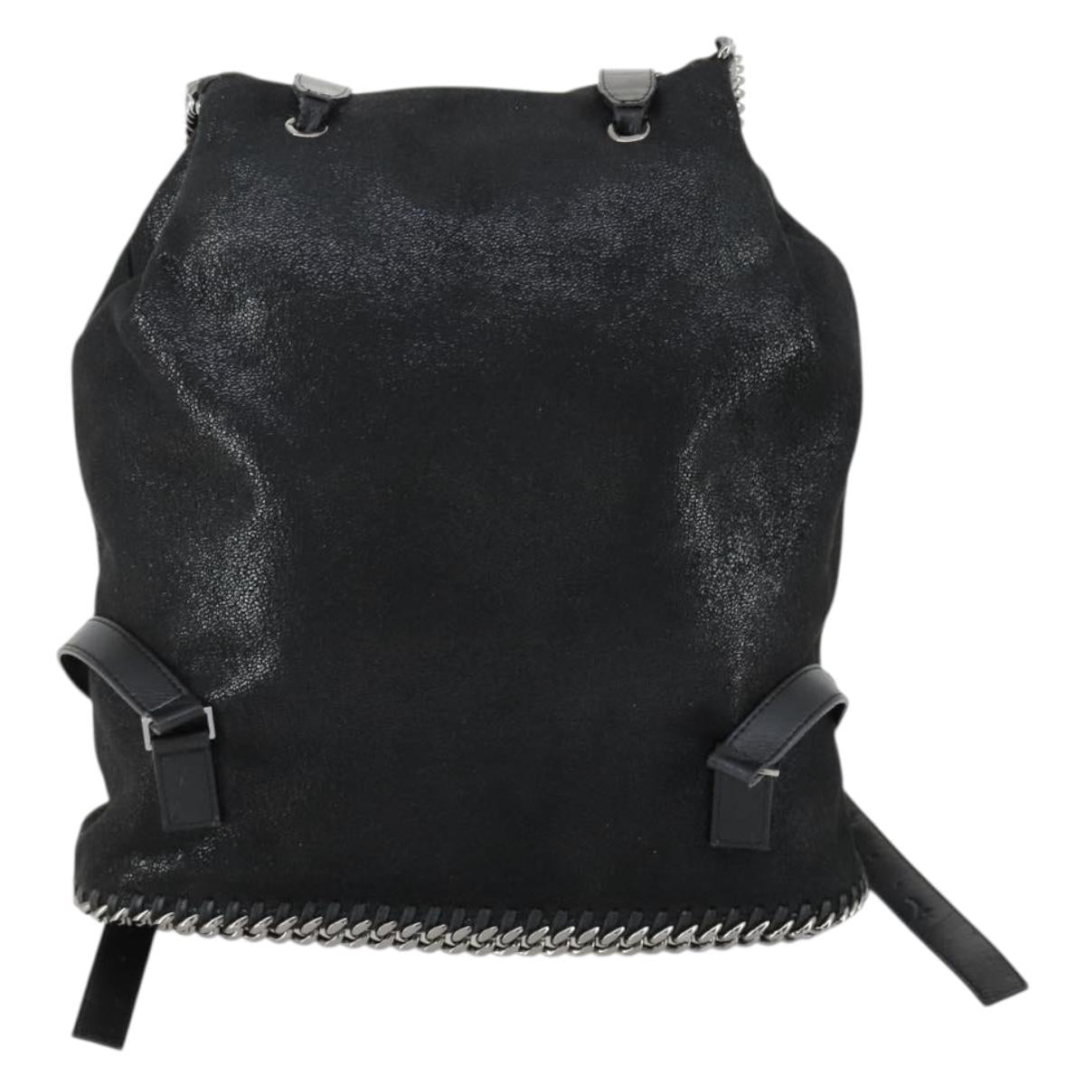 Stella MacCartney Falabella Shoulder Bag polyester Black Silver Auth 163286A