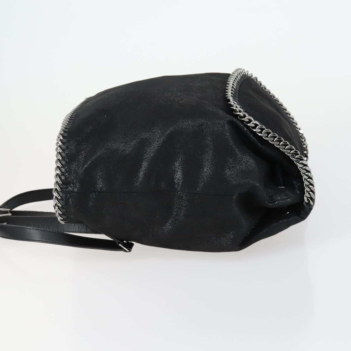 Stella MacCartney Falabella Shoulder Bag polyester Black Silver Auth 163286A
