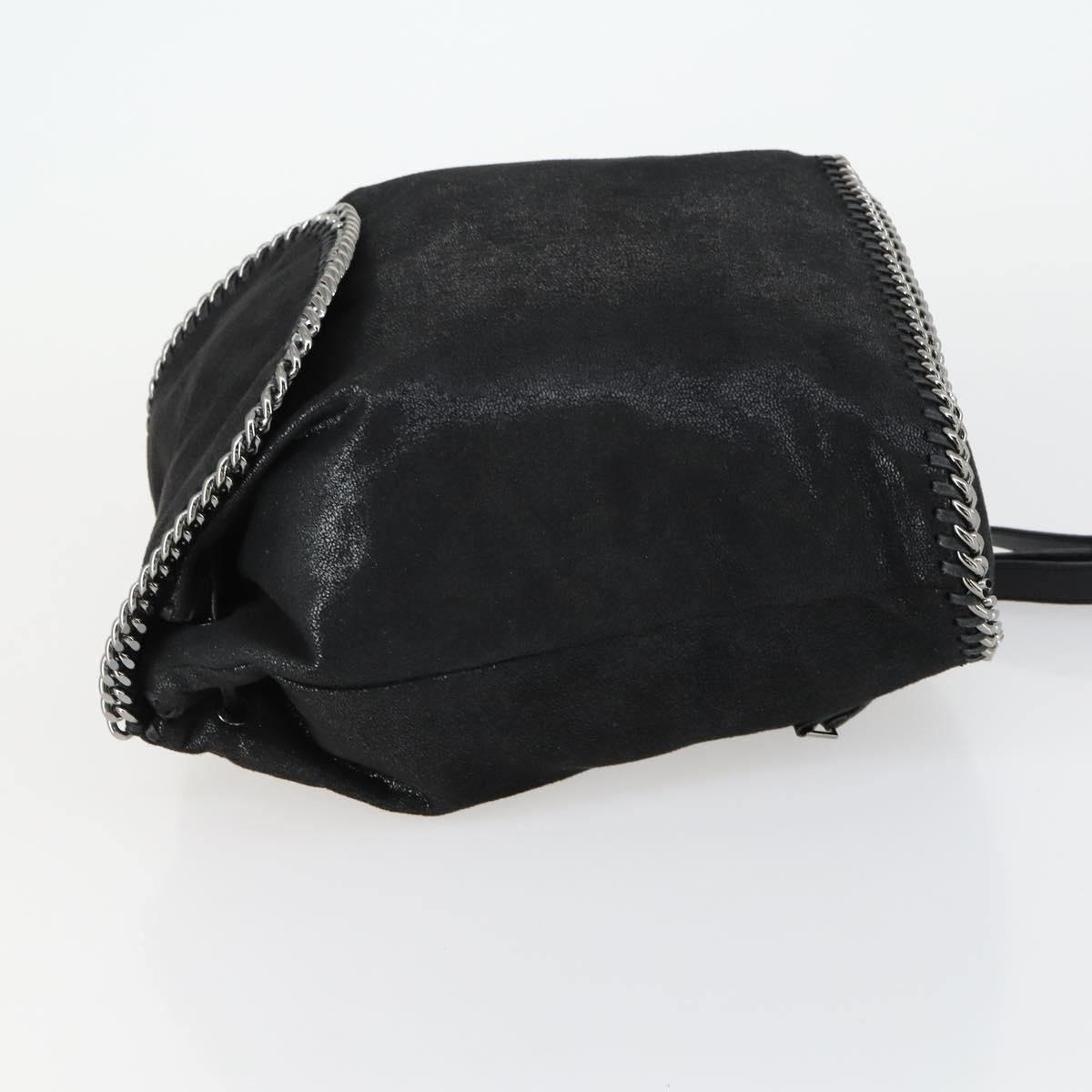 Stella MacCartney Falabella Shoulder Bag polyester Black Silver Auth 163286A