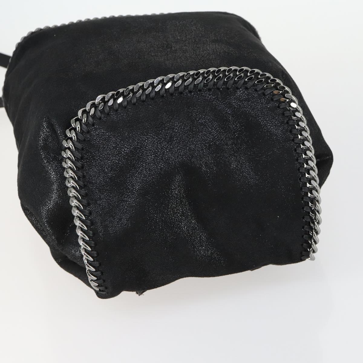 Stella MacCartney Falabella Shoulder Bag polyester Black Silver Auth 163286A