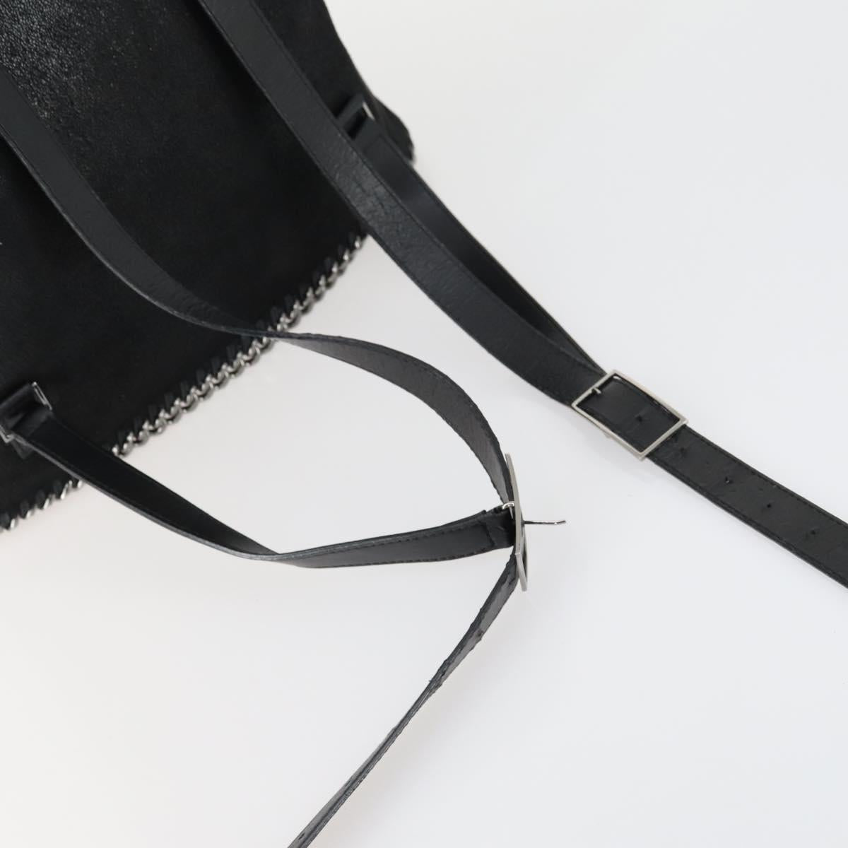 Stella MacCartney Falabella Shoulder Bag polyester Black Silver Auth 163286A