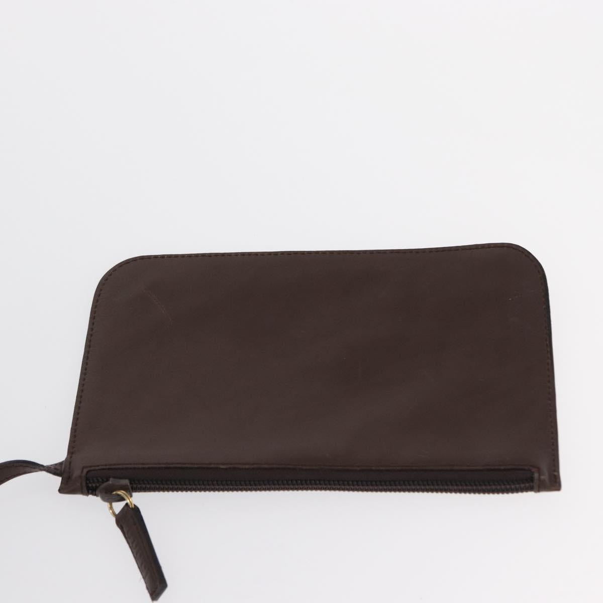 GUCCI Bamboo Shoulder Bag Leather Dark Brown Gold 001 1553 1880 Auth 163296