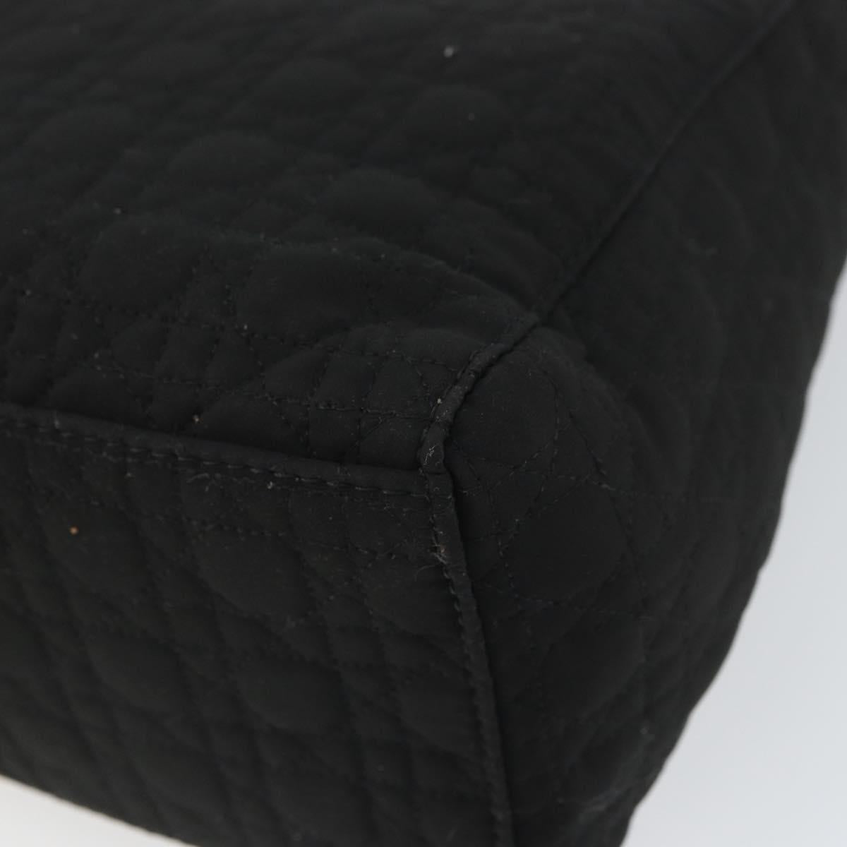 Christian Dior Lady Dior Canage Hand Bag Nylon Black Gold Auth 163297