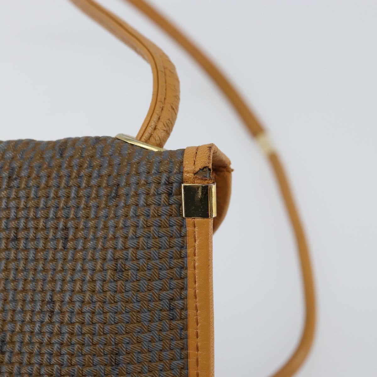 SAINT LAURENT Shoulder Bag PVC Brown Gold Auth 163302