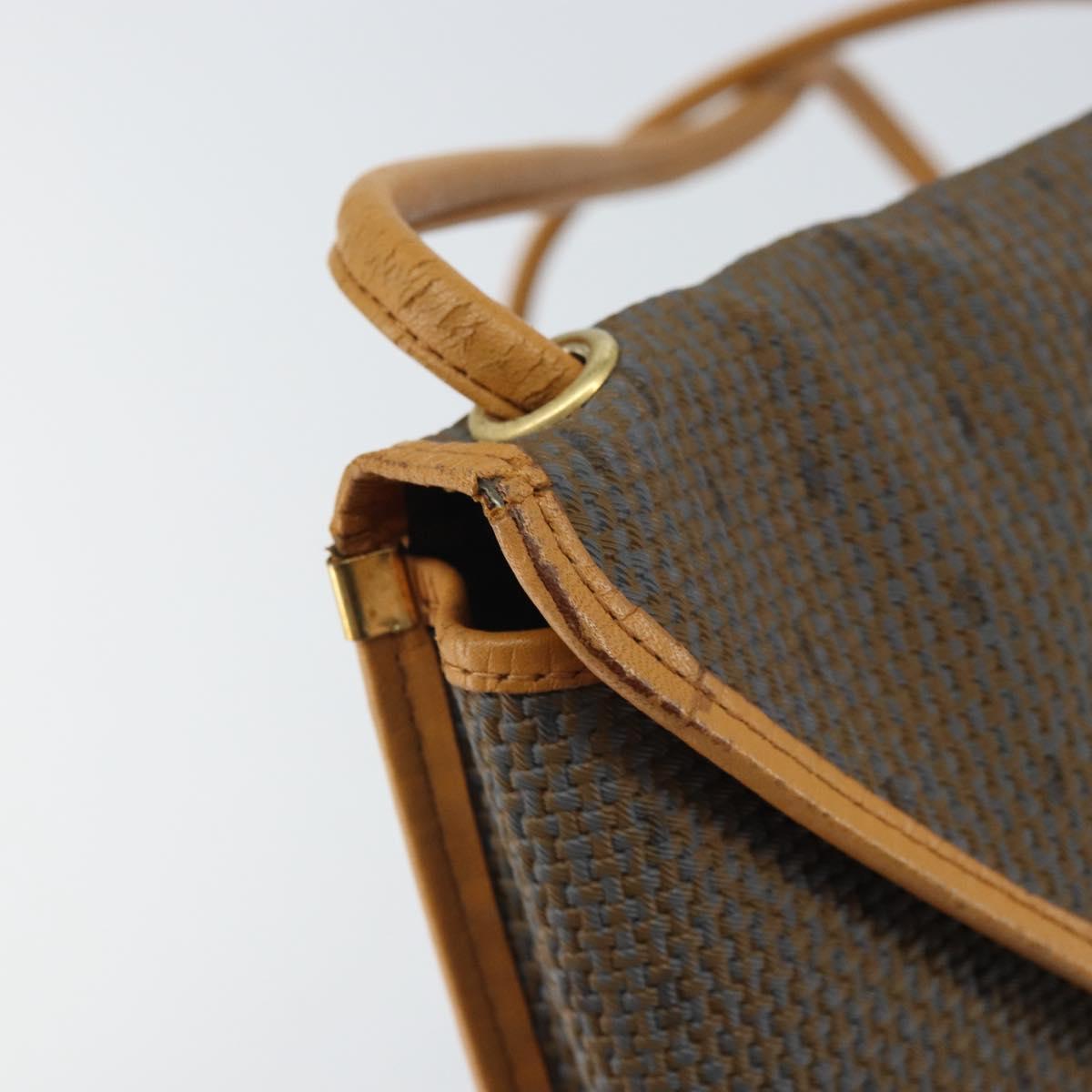 SAINT LAURENT Shoulder Bag PVC Brown Gold Auth 163302