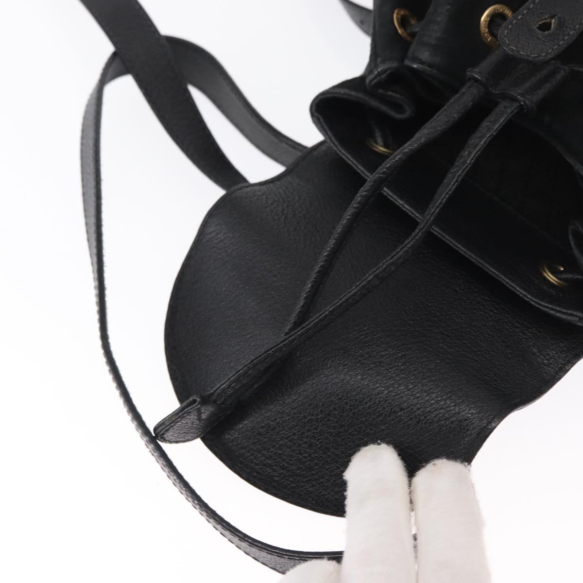 GUCCI Bamboo Backpack Suede Black Gold 003 1705 0030 Auth 163304