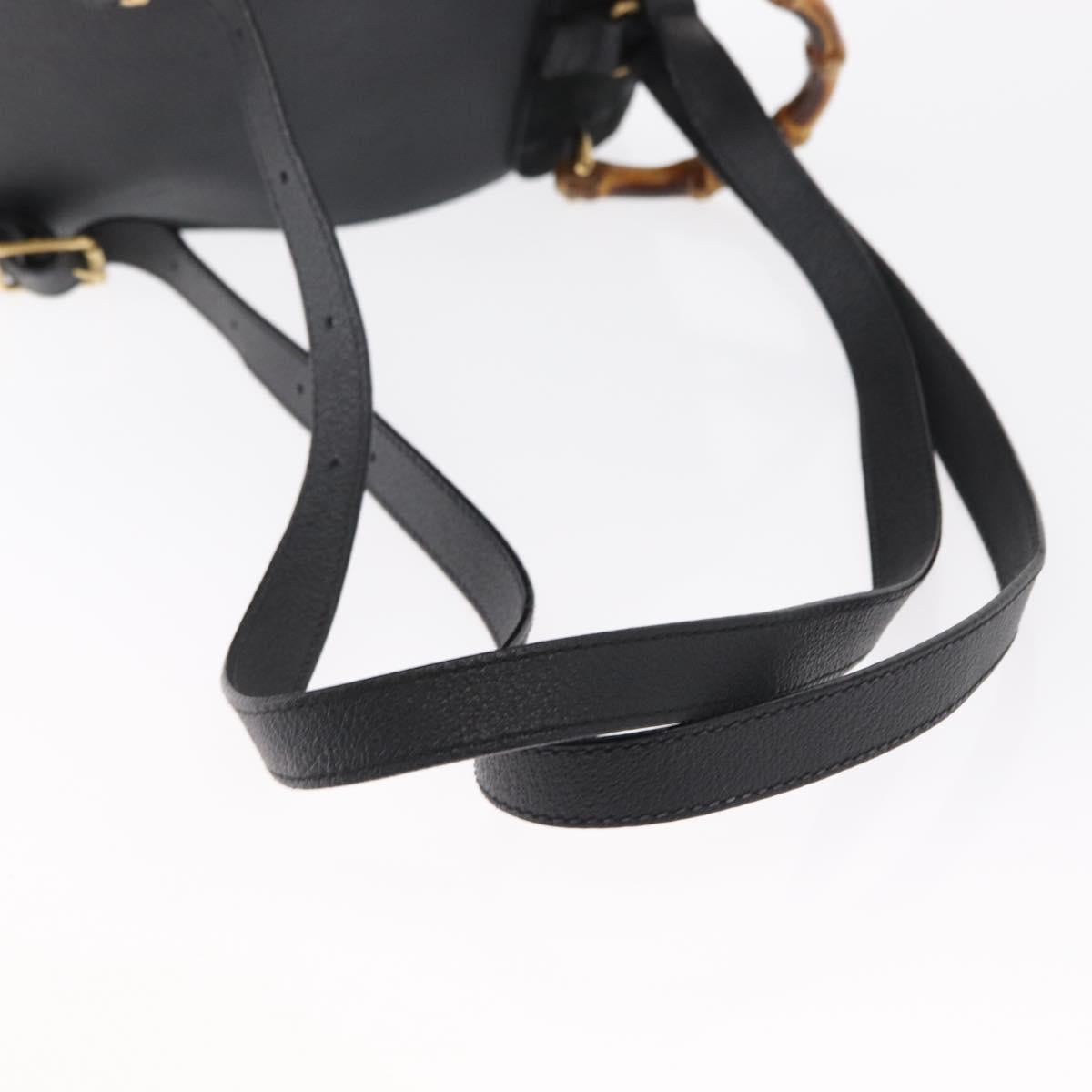 GUCCI Bamboo Backpack Suede Black Gold 003 1705 0030 Auth 163304