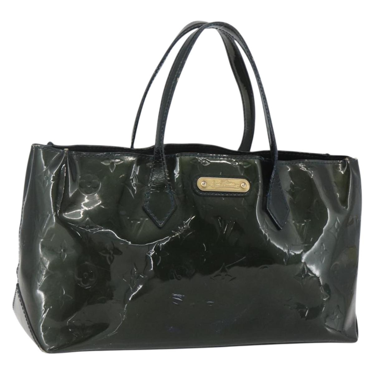 LOUIS VUITTON Monogram Vernis Wilshire PM Bag Blue Galatic M93646 LV Auth 163318