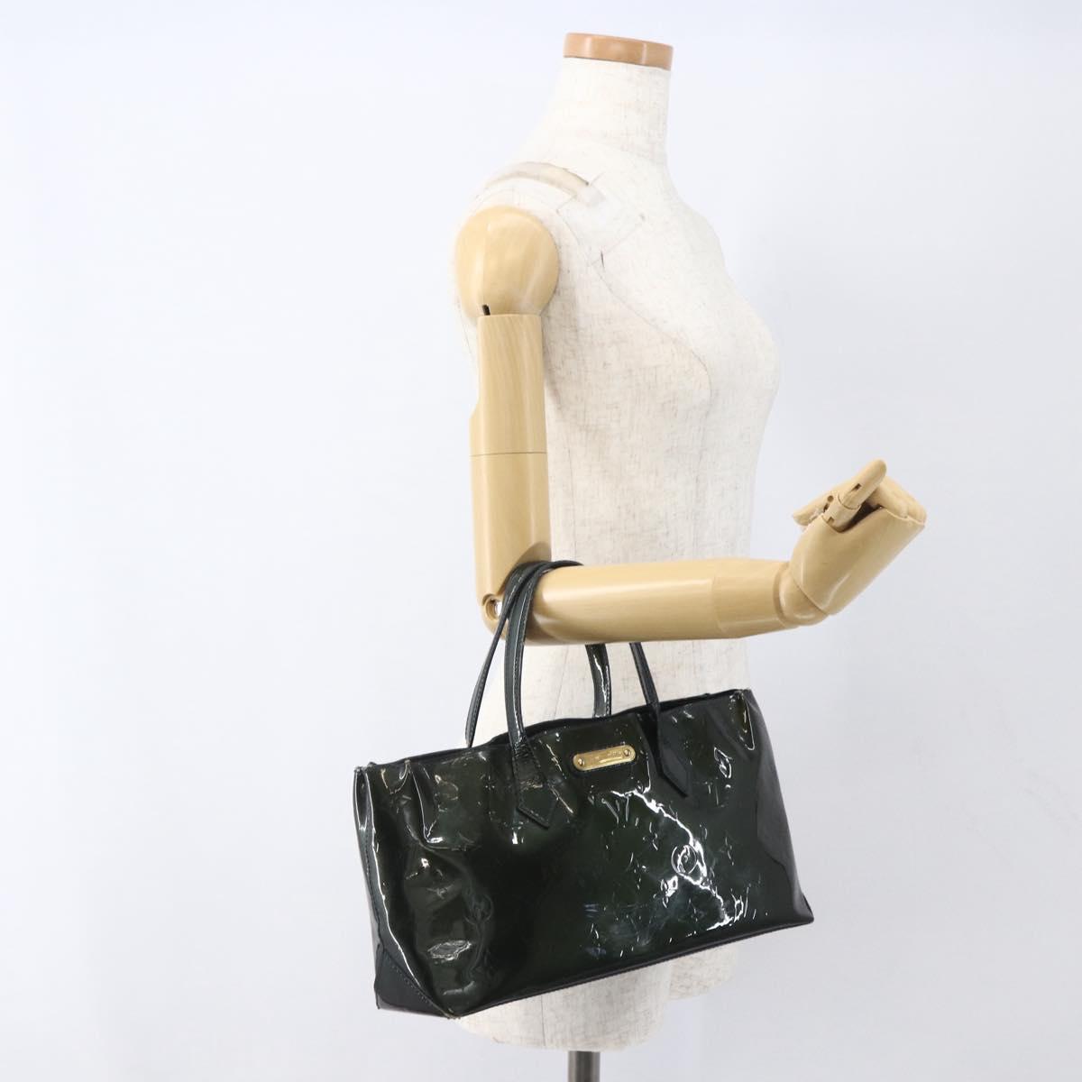 LOUIS VUITTON Monogram Vernis Wilshire PM Bag Blue Galatic M93646 LV Auth 163318