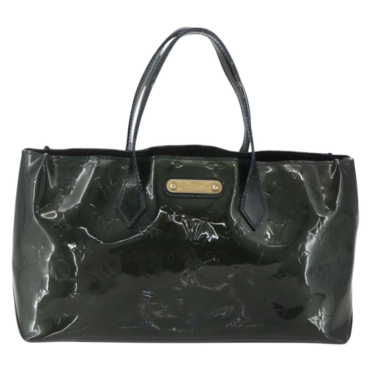 LOUIS VUITTON Monogram Vernis Wilshire PM Bag Blue Galatic M93646 LV Auth 163318