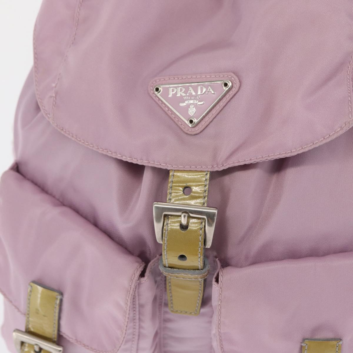 PRADA Backpack Nylon Pink Silver Auth 163327A