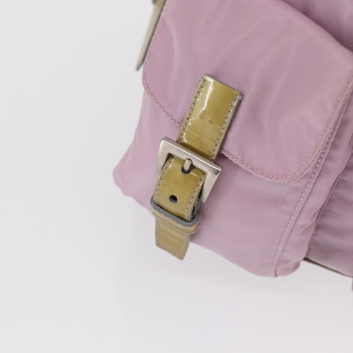 PRADA Backpack Nylon Pink Silver Auth 163327A