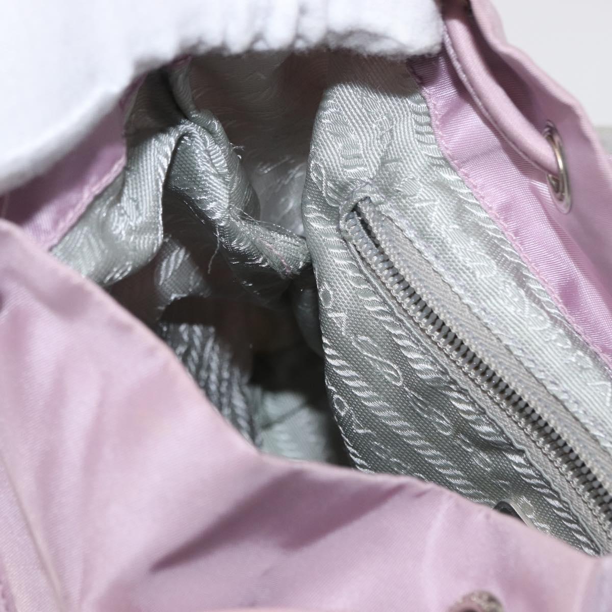 PRADA Backpack Nylon Pink Silver Auth 163327A