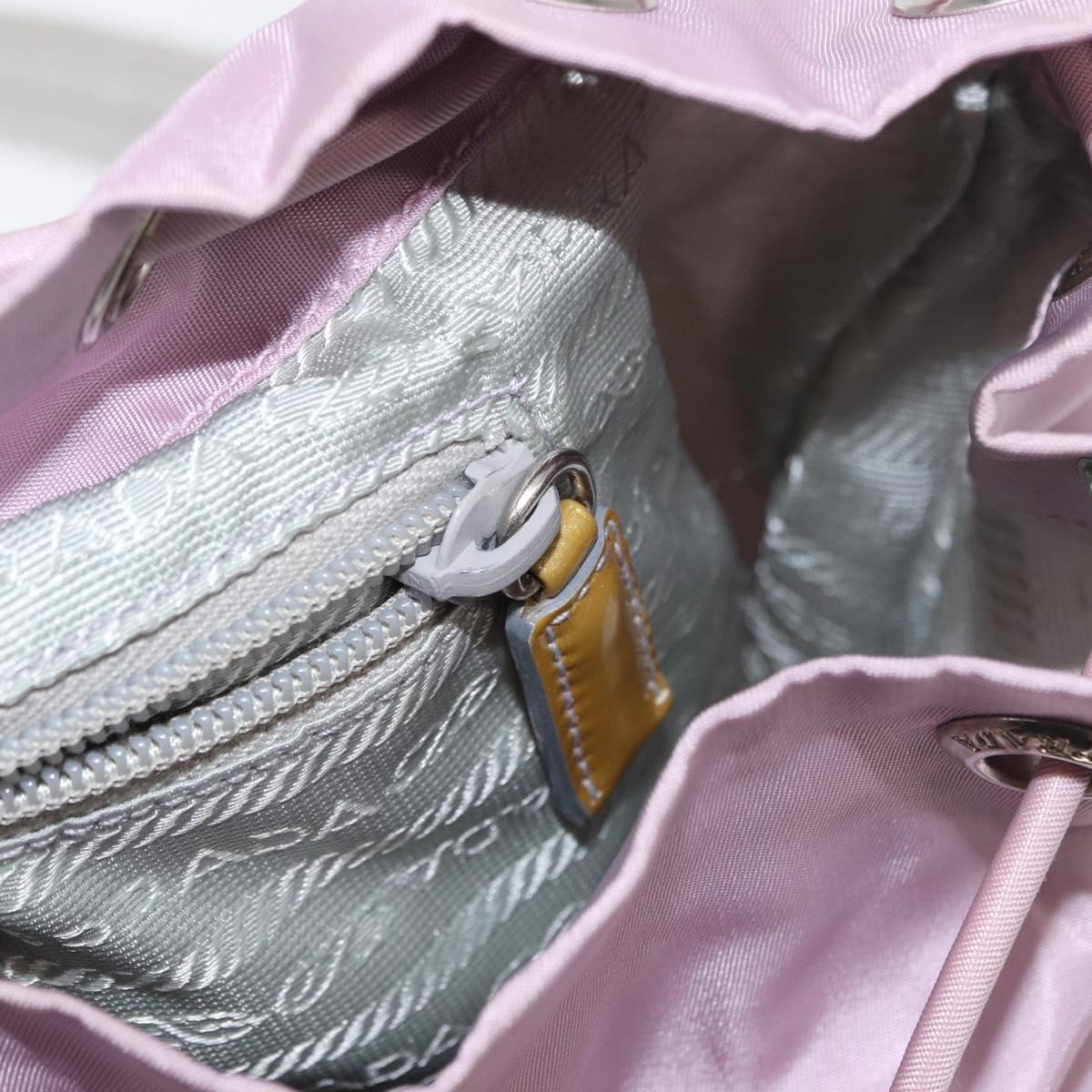 PRADA Backpack Nylon Pink Silver Auth 163327A