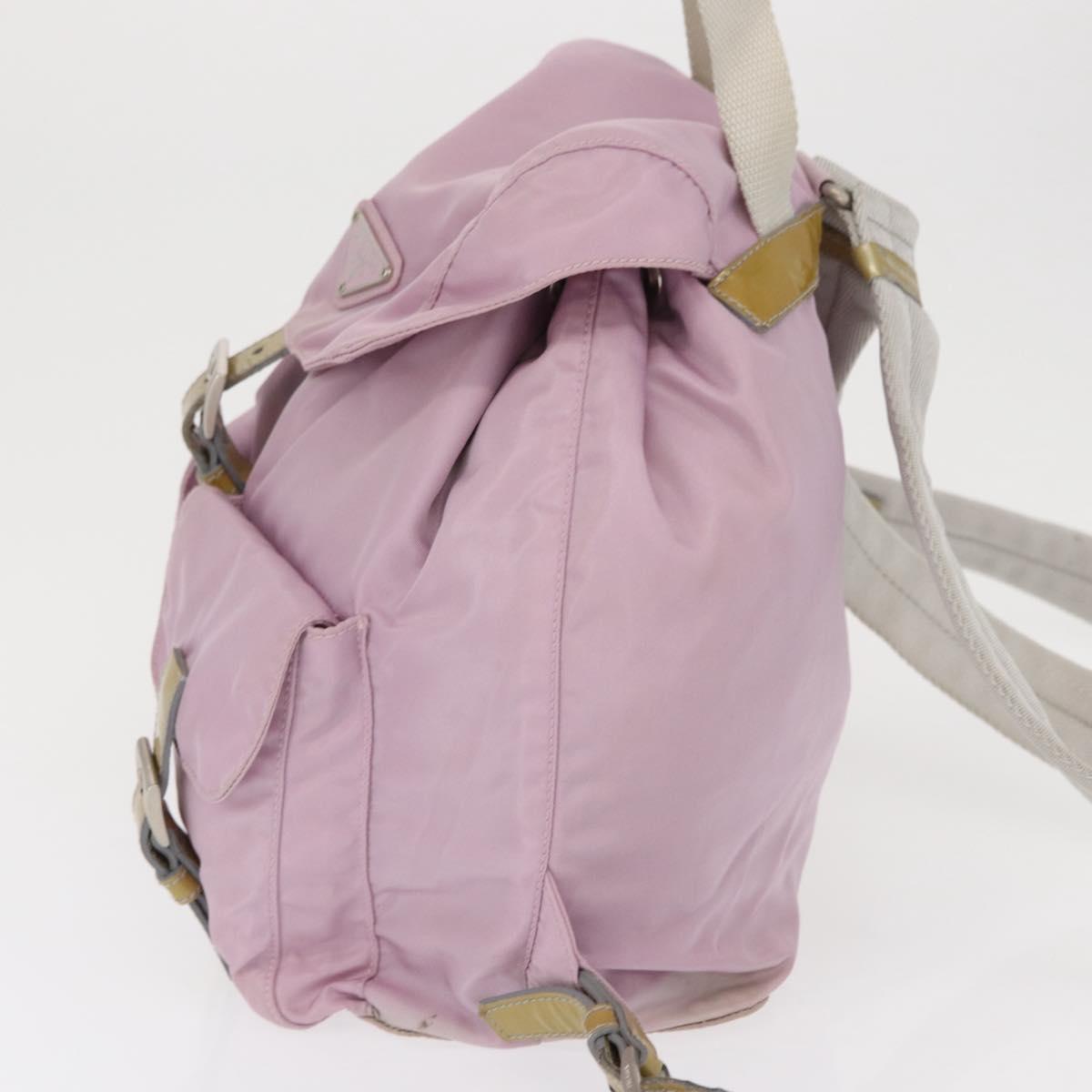 PRADA Backpack Nylon Pink Silver Auth 163327A