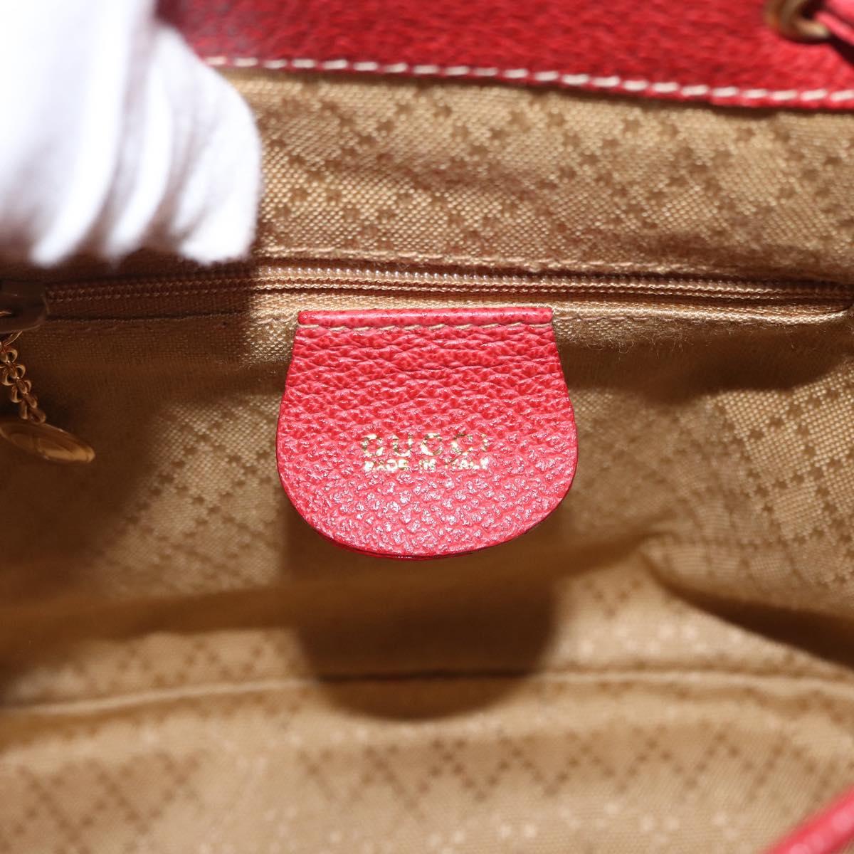 GUCCI Bamboo Backpack Suede Red Gold 003 2034 0030 Auth 163330