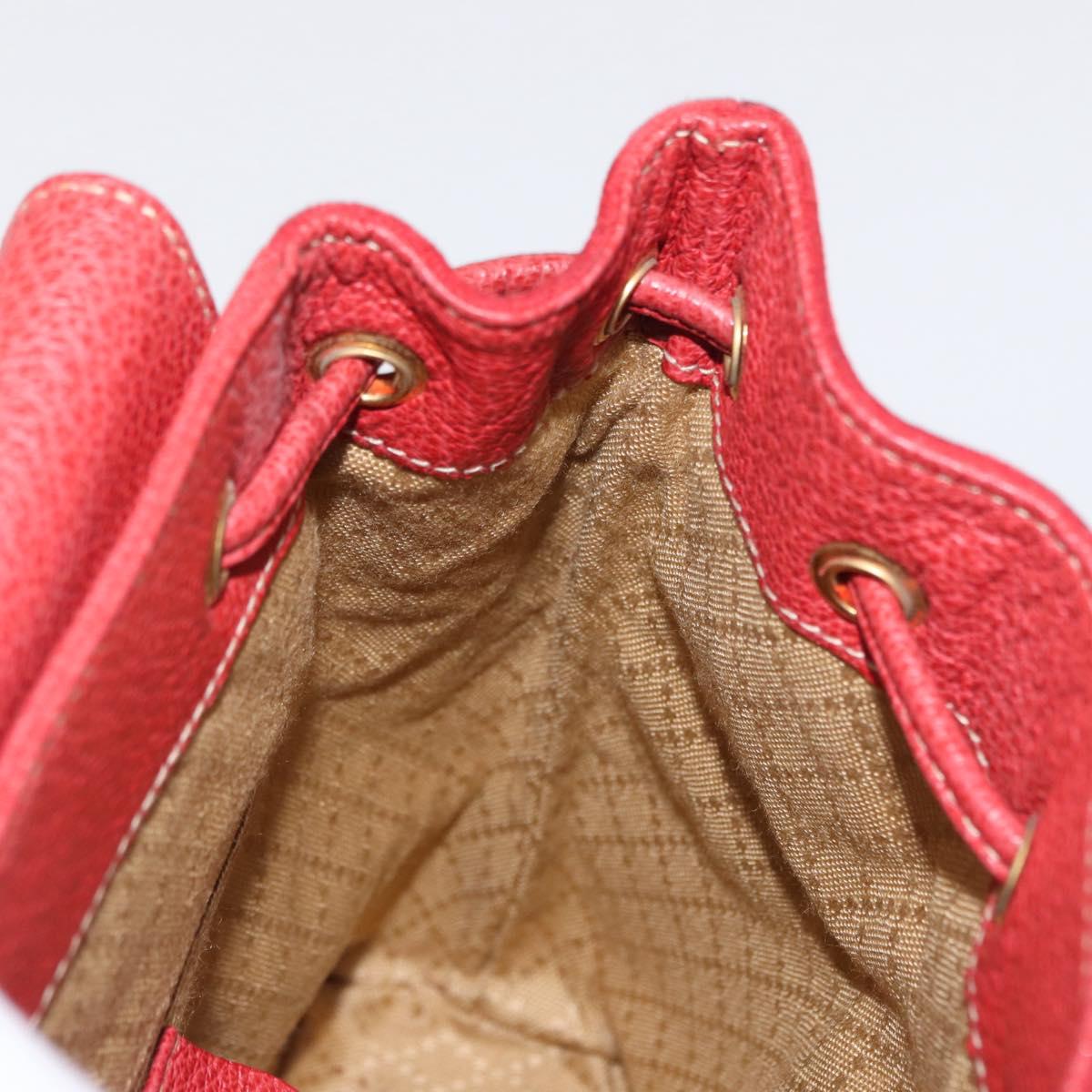 GUCCI Bamboo Backpack Suede Red Gold 003 2034 0030 Auth 163330