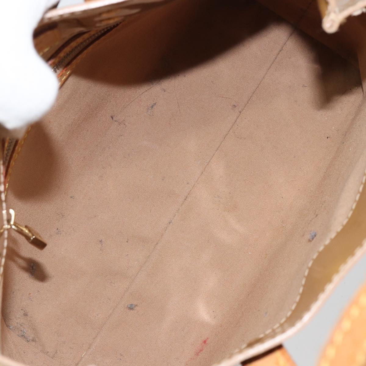 LOUIS VUITTON Monogram Vernis Reade PM Hand Bag Noisette M91334 LV Auth 163334