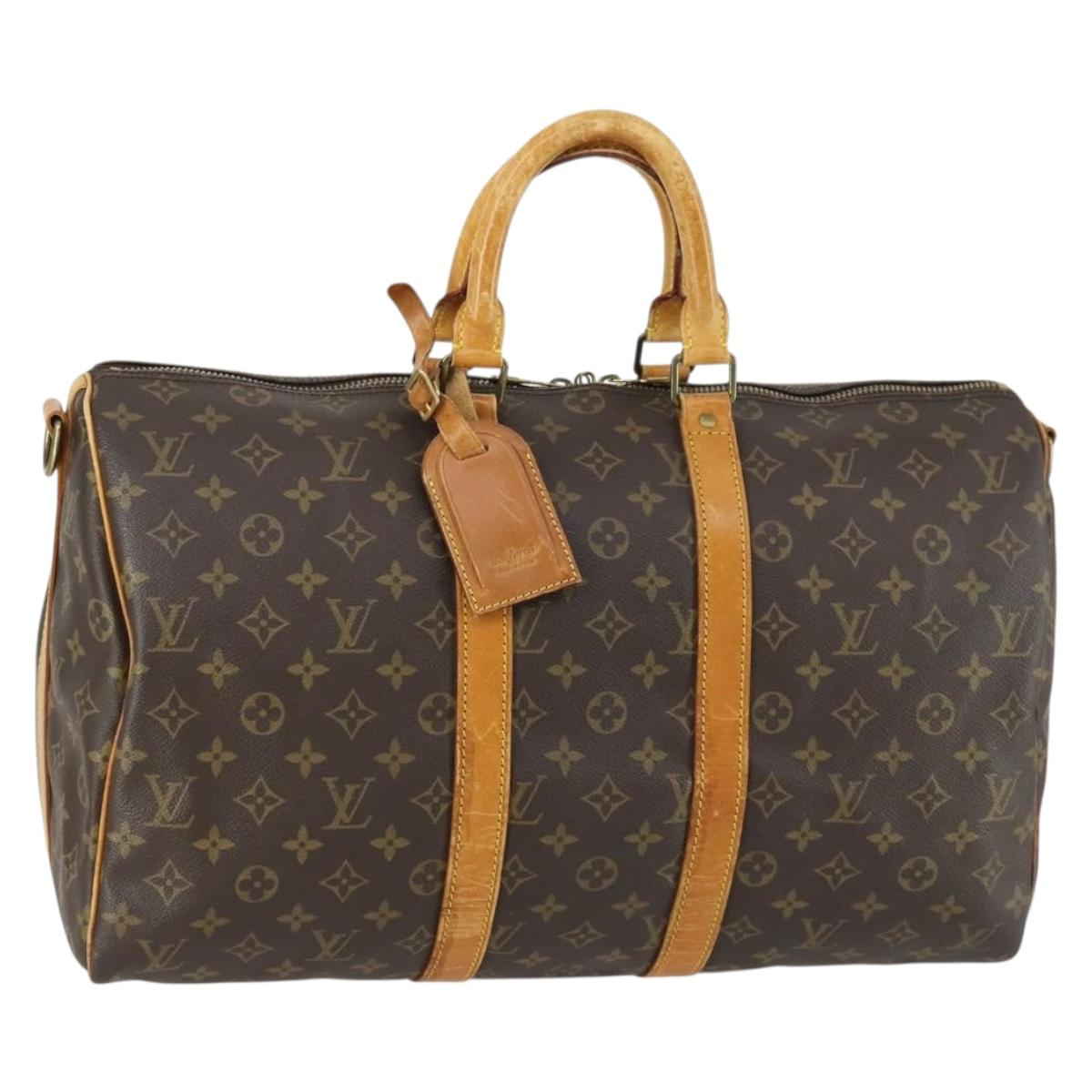 LOUIS VUITTON Monogram Keepall Bandouliere 45 Boston Bag M41418 LV Auth 163337